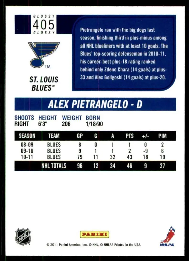 2011-12 Score #405 Alex Pietrangelo 1