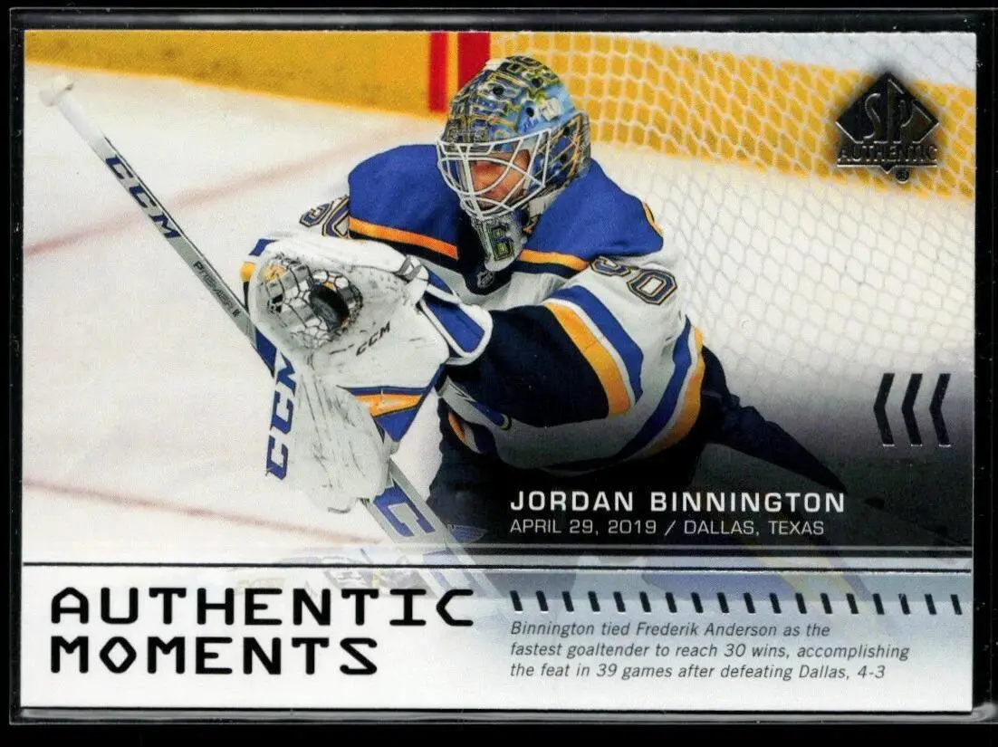 2019-20 SP Authentic #109 Jordan Binnington AM