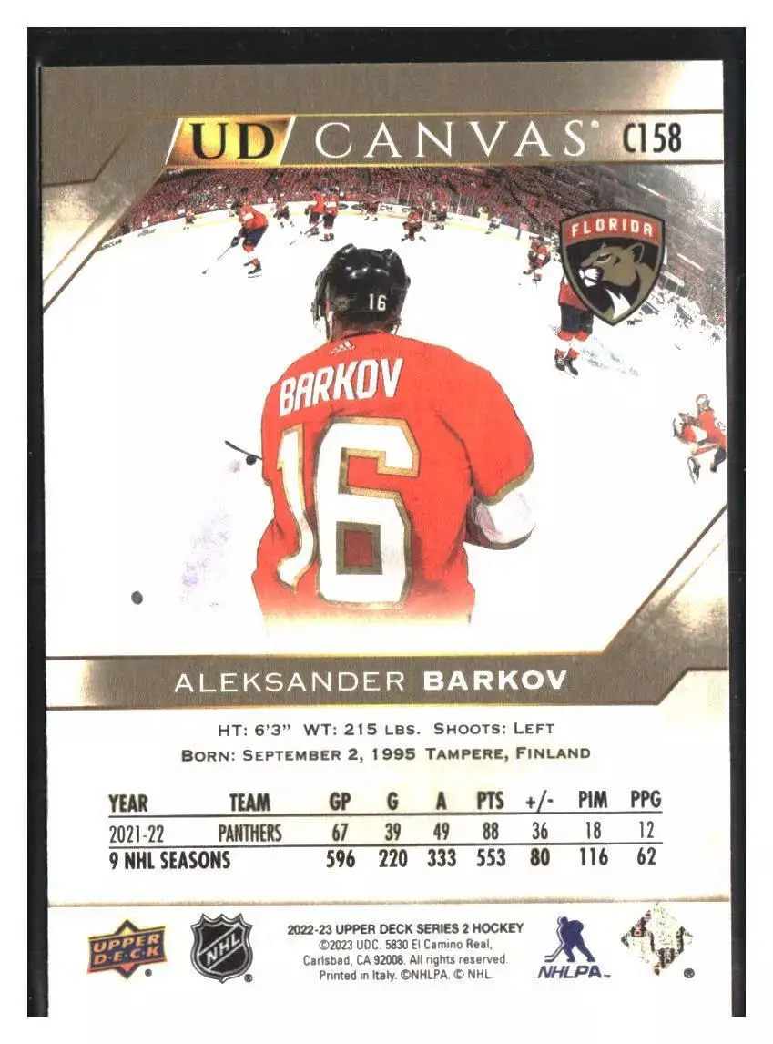 2022-23 Upper Deck UD Canvas #C158 Aleksander Barkov 1