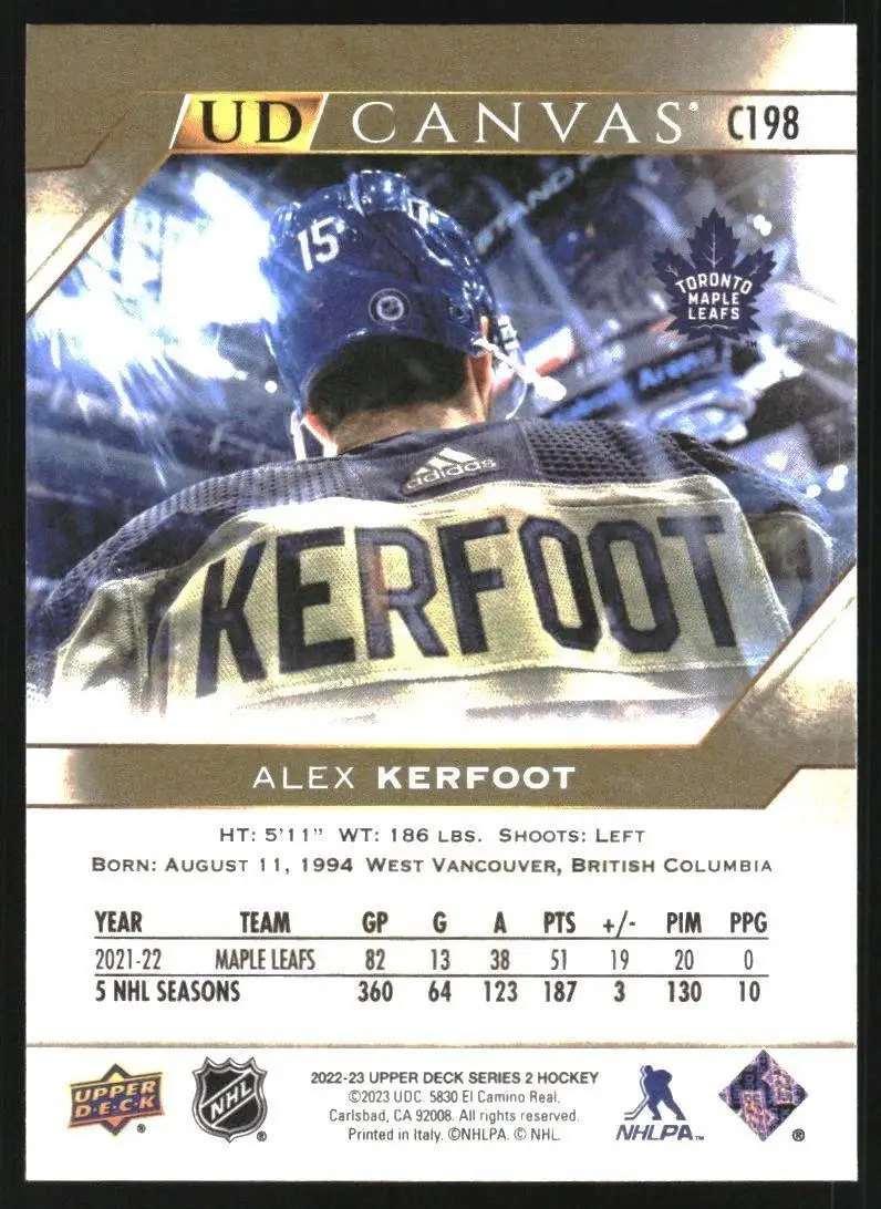 2022-23 Upper Deck UD Canvas #C198 Alex Kerfoot 1