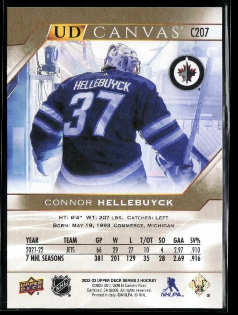 2022-23 Upper Deck UD Canvas #C207 Connor Hellebuyck 1
