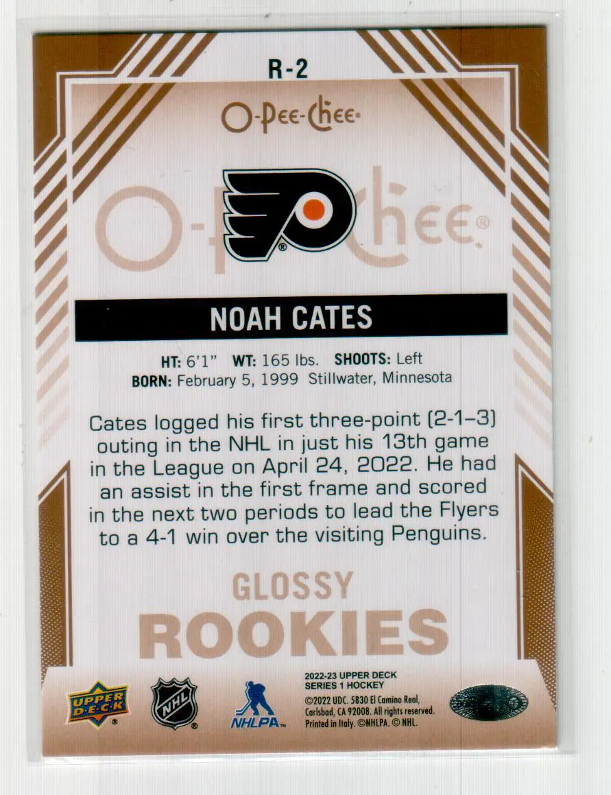 2022-23 Upper Deck O-Pee-Chee Glossy #R2 Noah Cates 1
