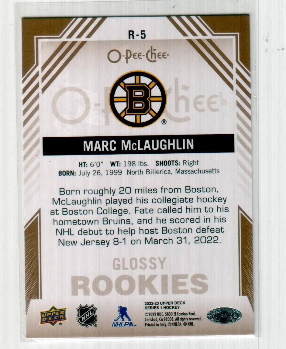 2022-23 Upper Deck O-Pee-Chee Glossy #R5 Marc McLaughlin 1