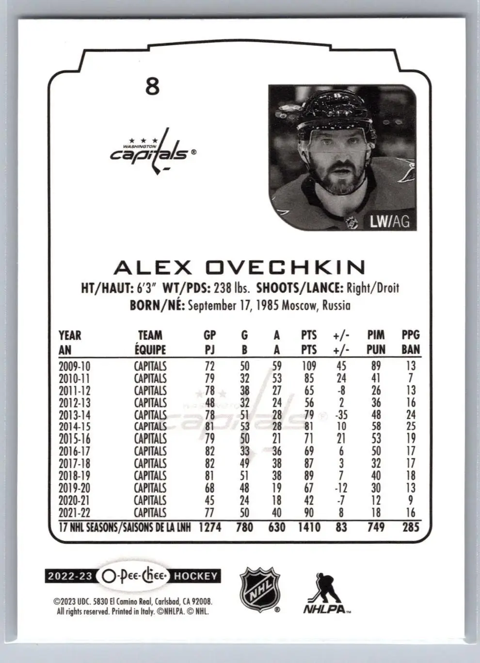 2022-23 O-Pee-Chee #8 Alex Ovechkin 1