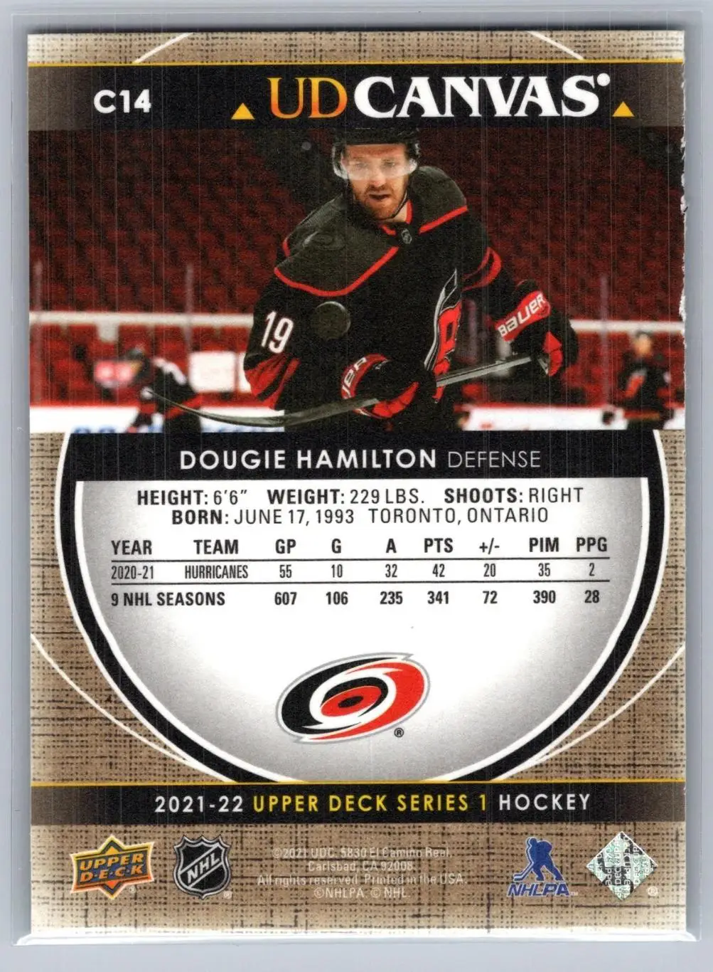 2021-22 Upper Deck Canvas #C14 Dougie Hamilton 1