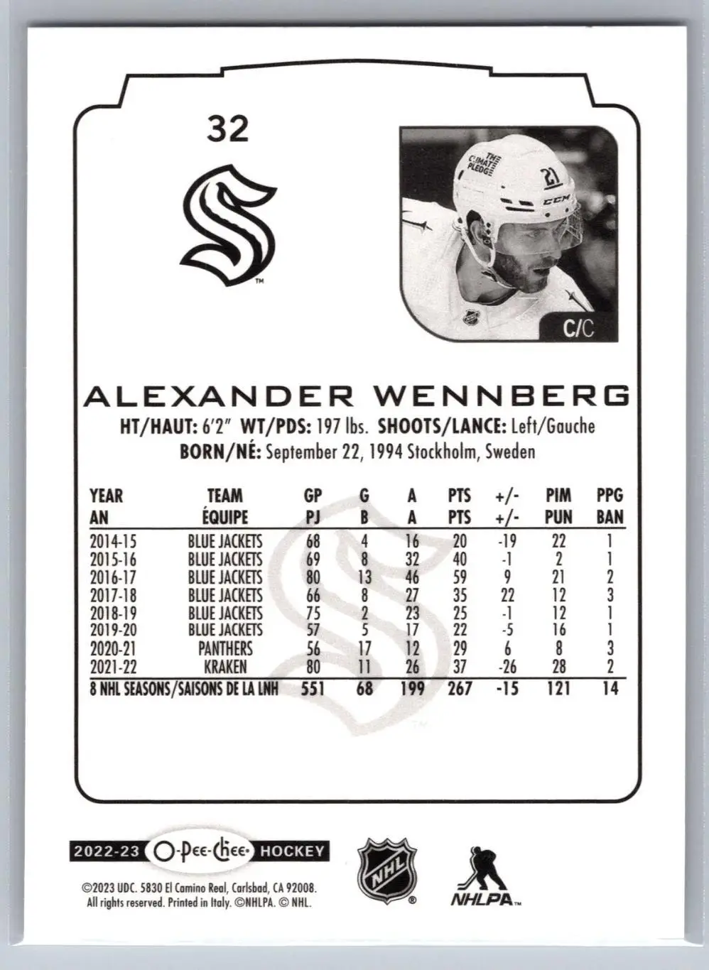 2022-23 O-Pee-Chee #32 Alexander Wennberg 1