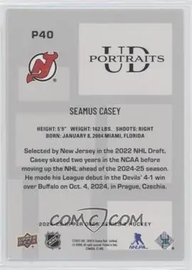 2024-25 Upper Deck Series 2 - UD Portraits #P40 Seamus Casey 1