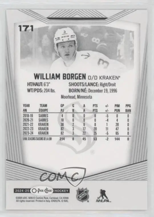 2024-25 O-Pee-Chee - [Base] #171 William Borgen 1