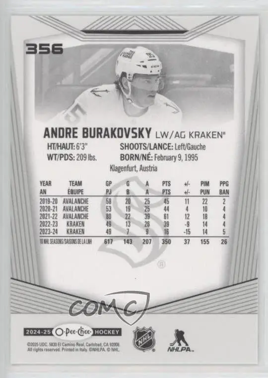 2024-25 O-Pee-Chee - [Base] #356 Andre Burakovsky 1