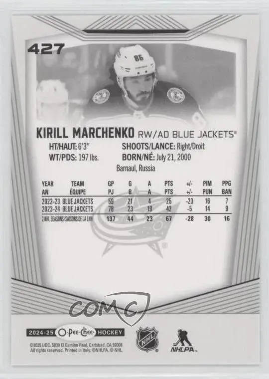 2024-25 O-Pee-Chee - [Base] #427 Kirill Marchenko 1