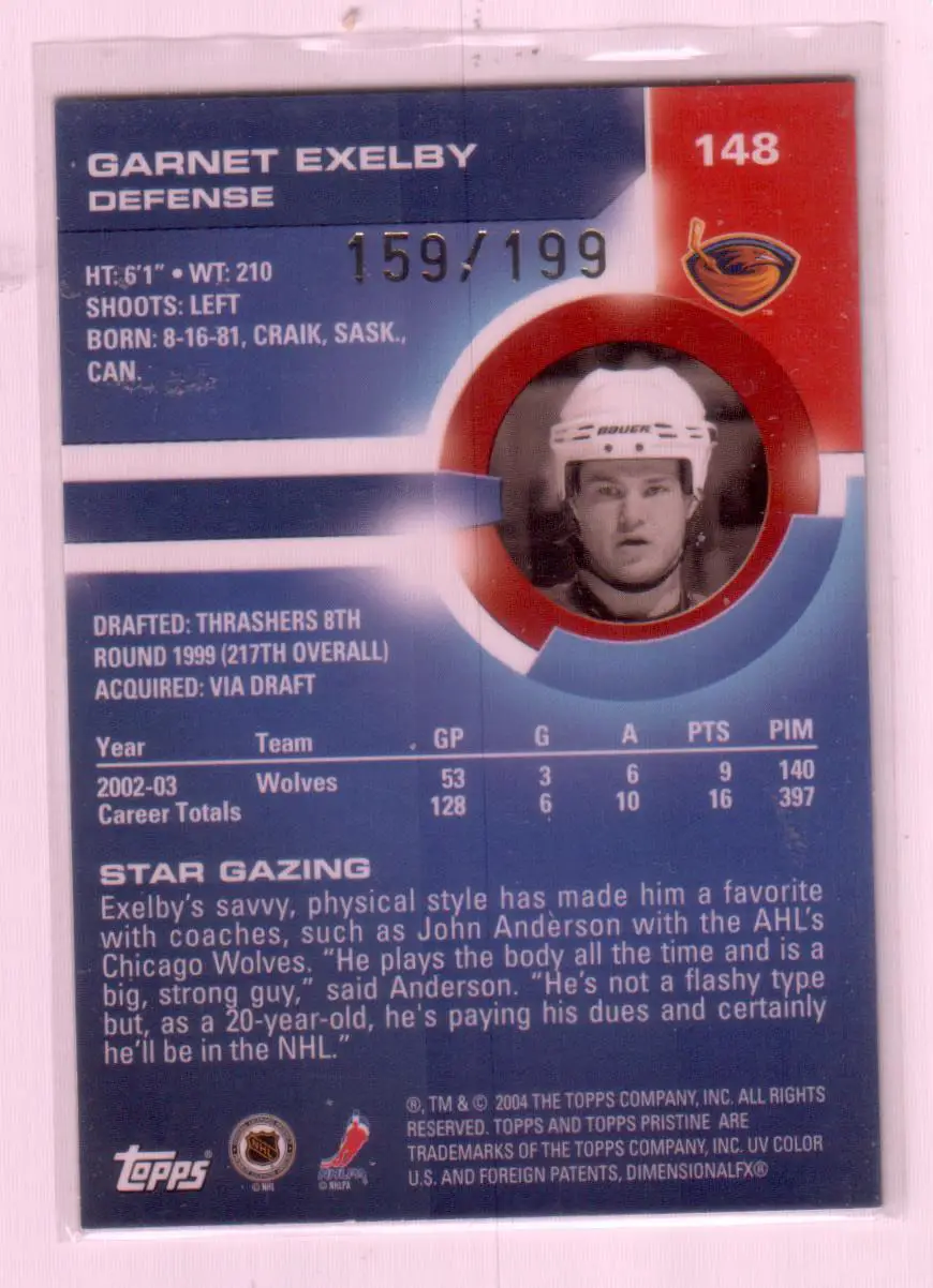 2003-04 Topps Pristine - [Base] #148 Garnet Exelby #159/199 1