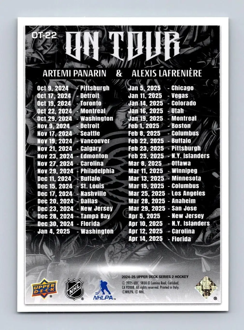 2024-25 Upper Deck Series 2 - On Tour #OT-22Panarin/ Lafreniere 1