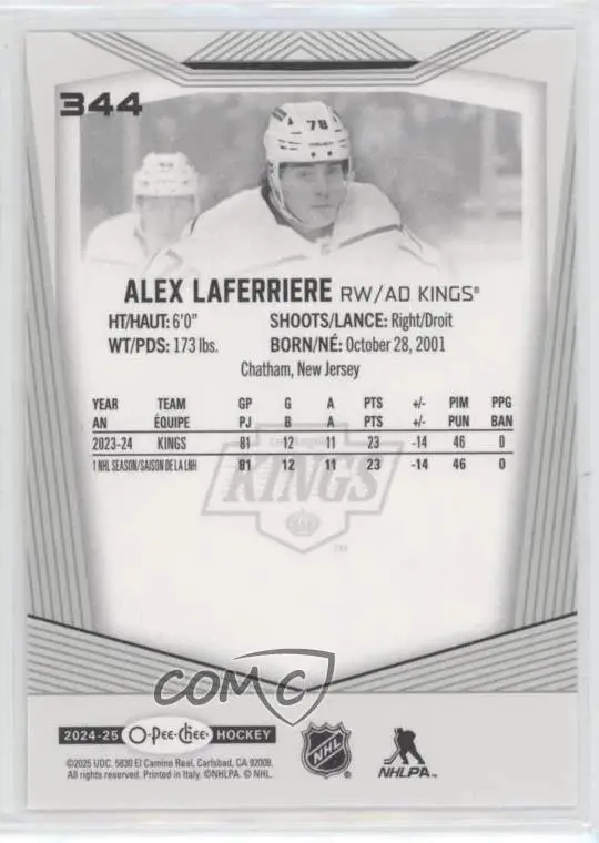 2024-25 O-Pee-Chee - [Base] #344 Alex Laferriere 1