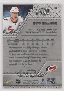 2020-21 Skybox Metal Universe - [Base] #68 - Teuvo Teravainen 1