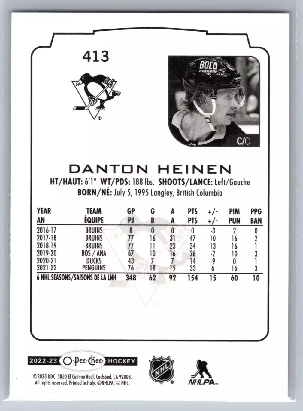 2022-23 O-Pee-Chee #413 Danton Heinen 1