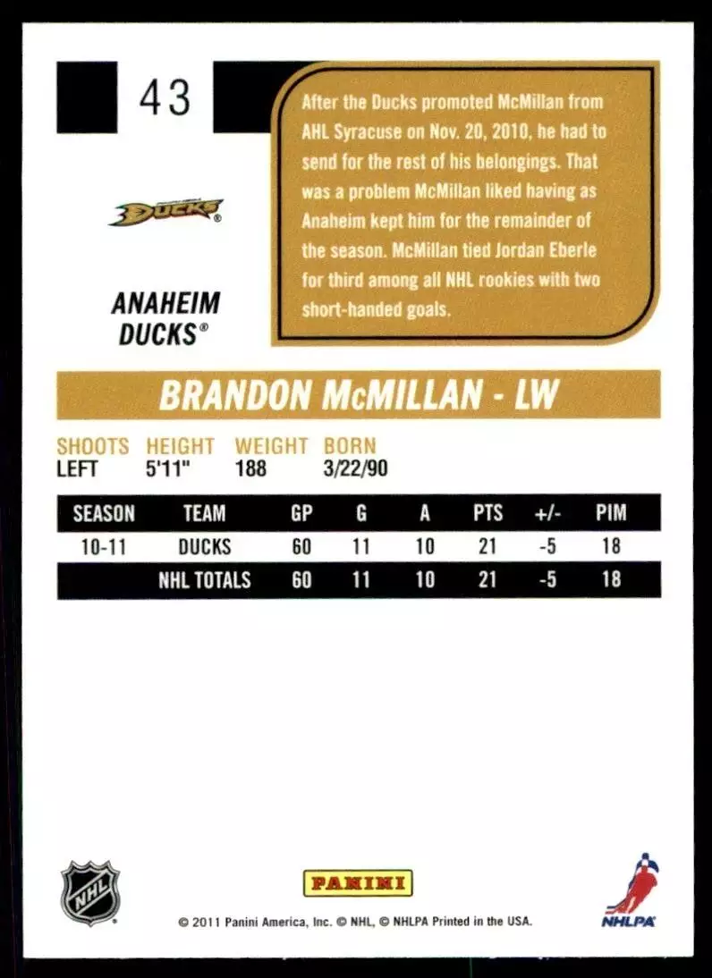 2011-12 Score #43 Brandon McMillan 1