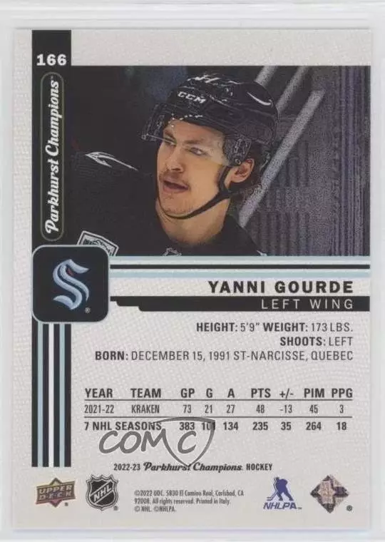 2022-23 Parkhurst Champions #166 Yanni Gourde 1