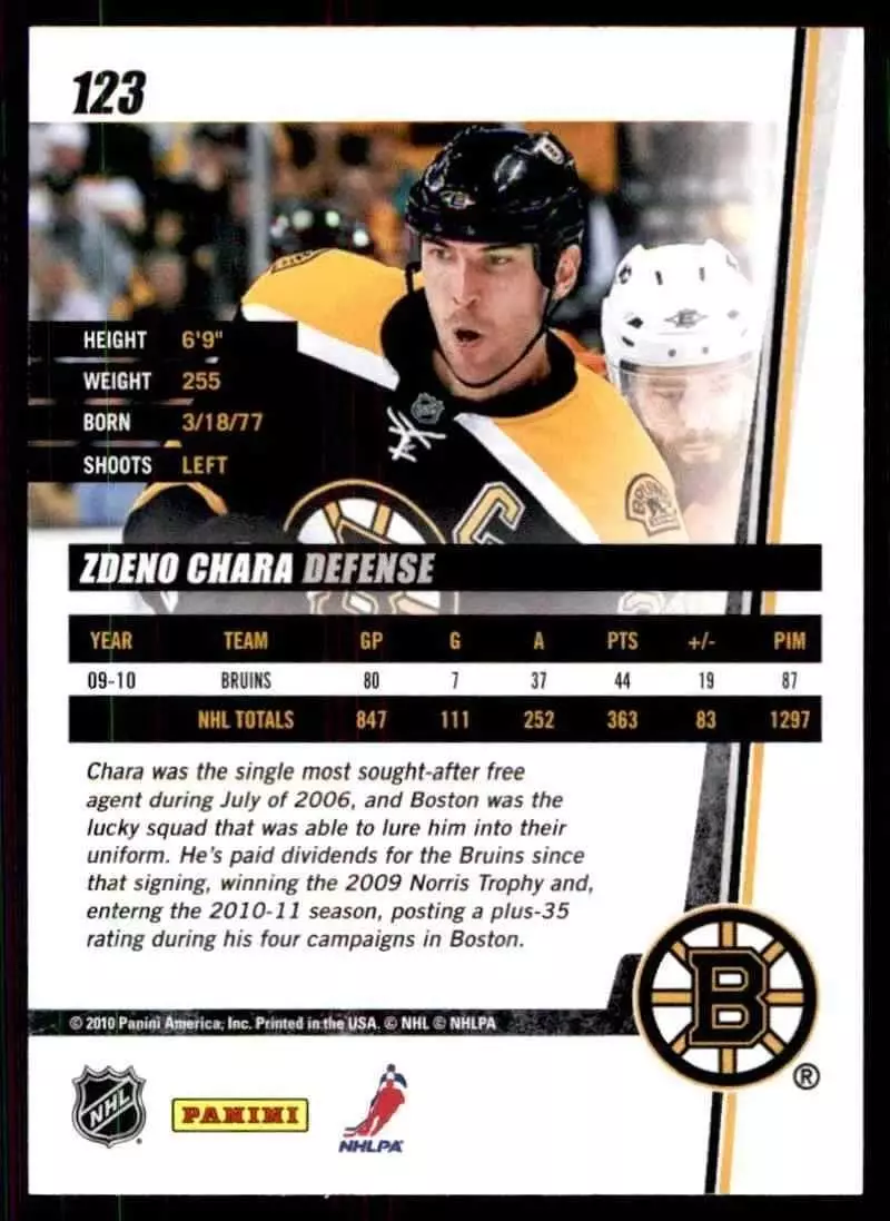 2010-11 Donruss #123 Zdeno Chara 1