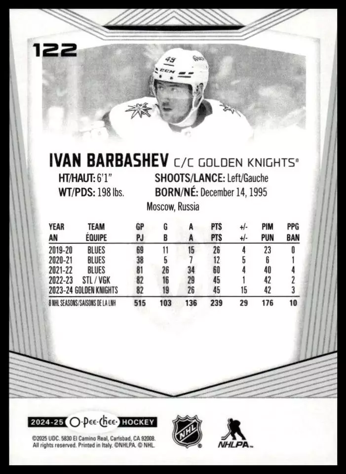 2024-25 O-Pee-Chee #122 Ivan Barbashev 1