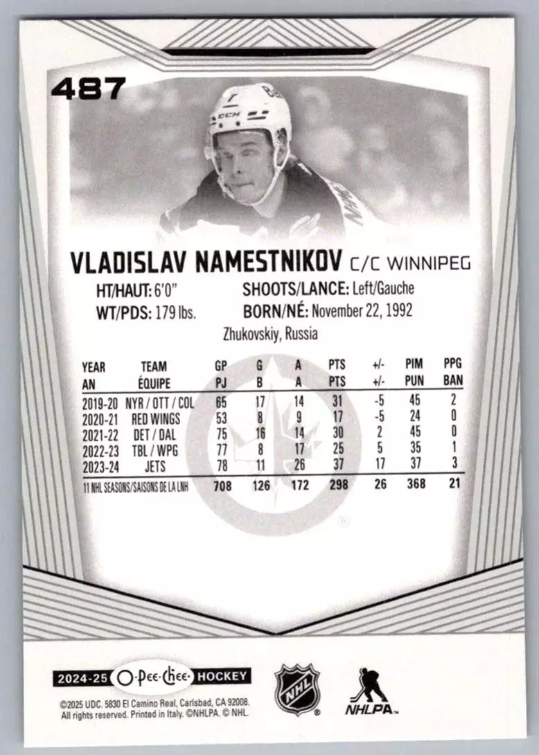 2024-25 O-Pee-Chee #487 Vladislav Namestnikov 1