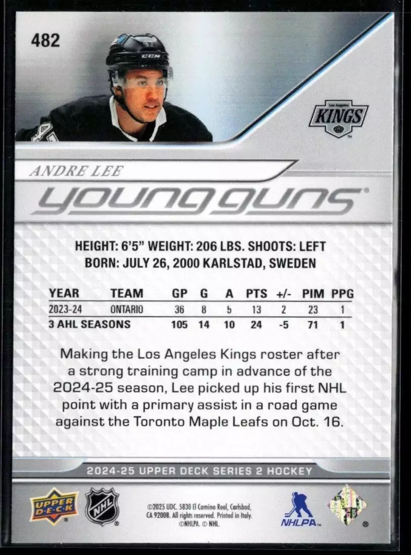 2024-25 Upper Deck #482 Andre Lee YG RC 1
