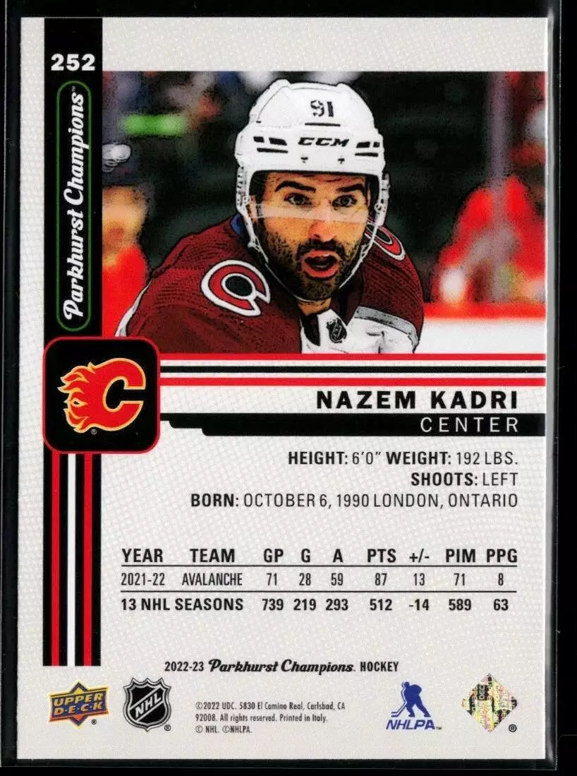 2022-23 Parkhurst Champions #252 Nazem Kadri 1