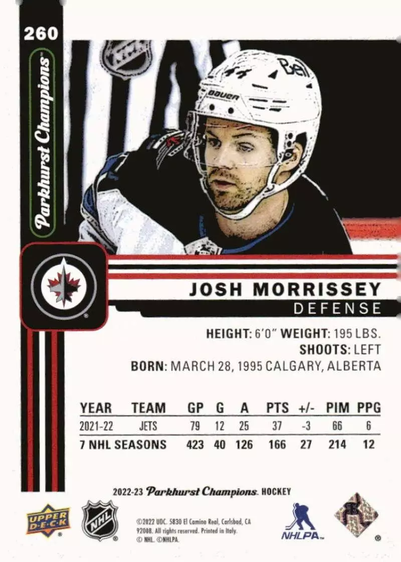 2022-23 Parkhurst Champions #260 Josh Morrissey 1