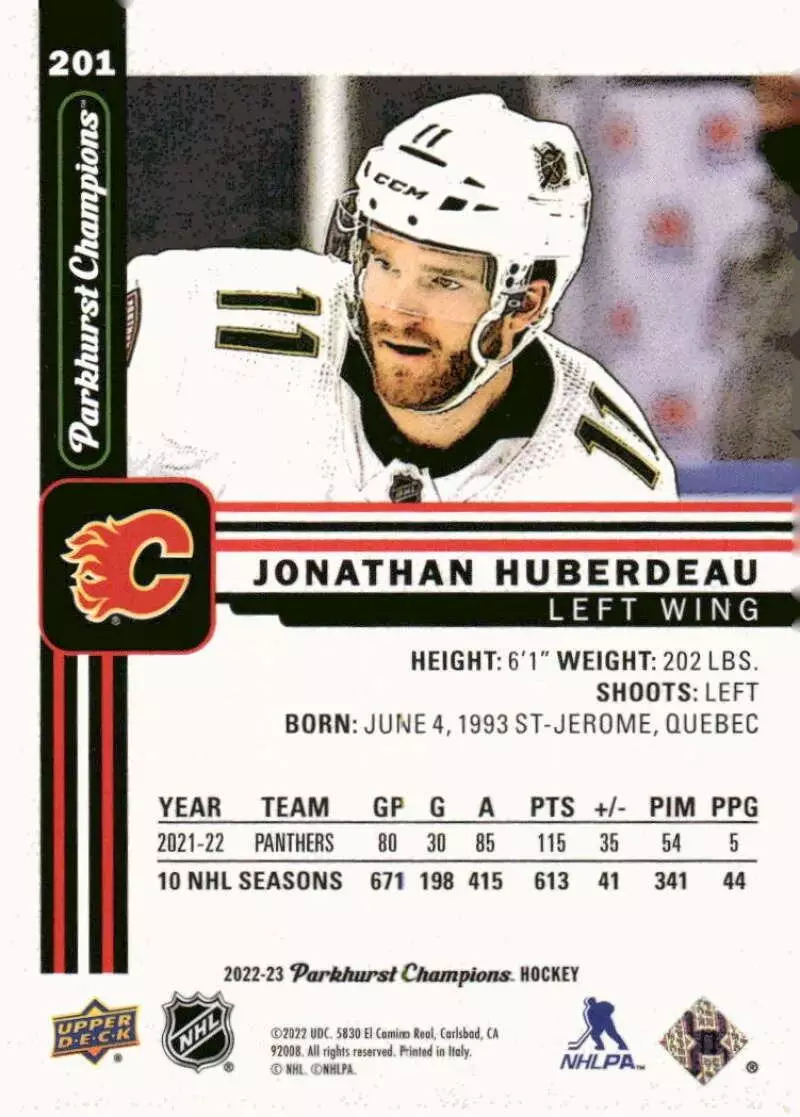 2022-23 Parkhurst Champions #201 Jonathan Huberdeau 1