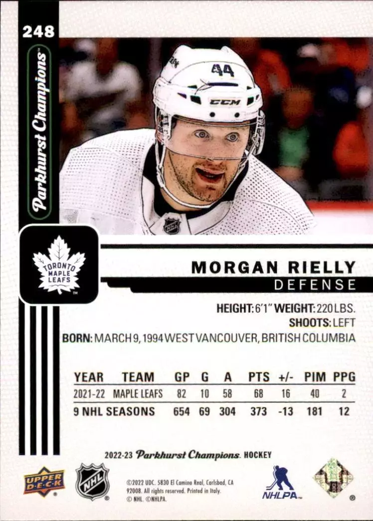 2022-23 Parkhurst Champions #248 Morgan Rielly 1