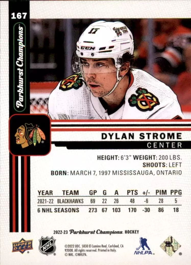 2022-23 Parkhurst Champions #167 Dylan Strome 1