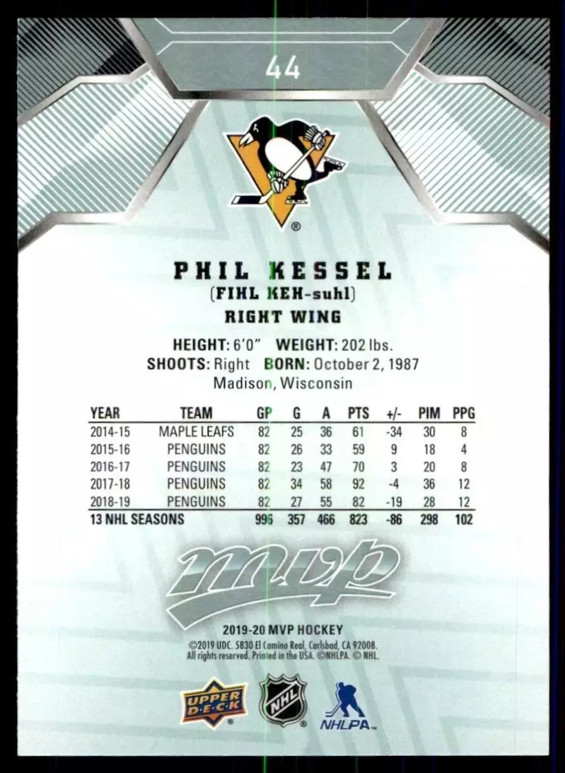 2019-20 Upper Deck MVP #44 Phil Kessel 1