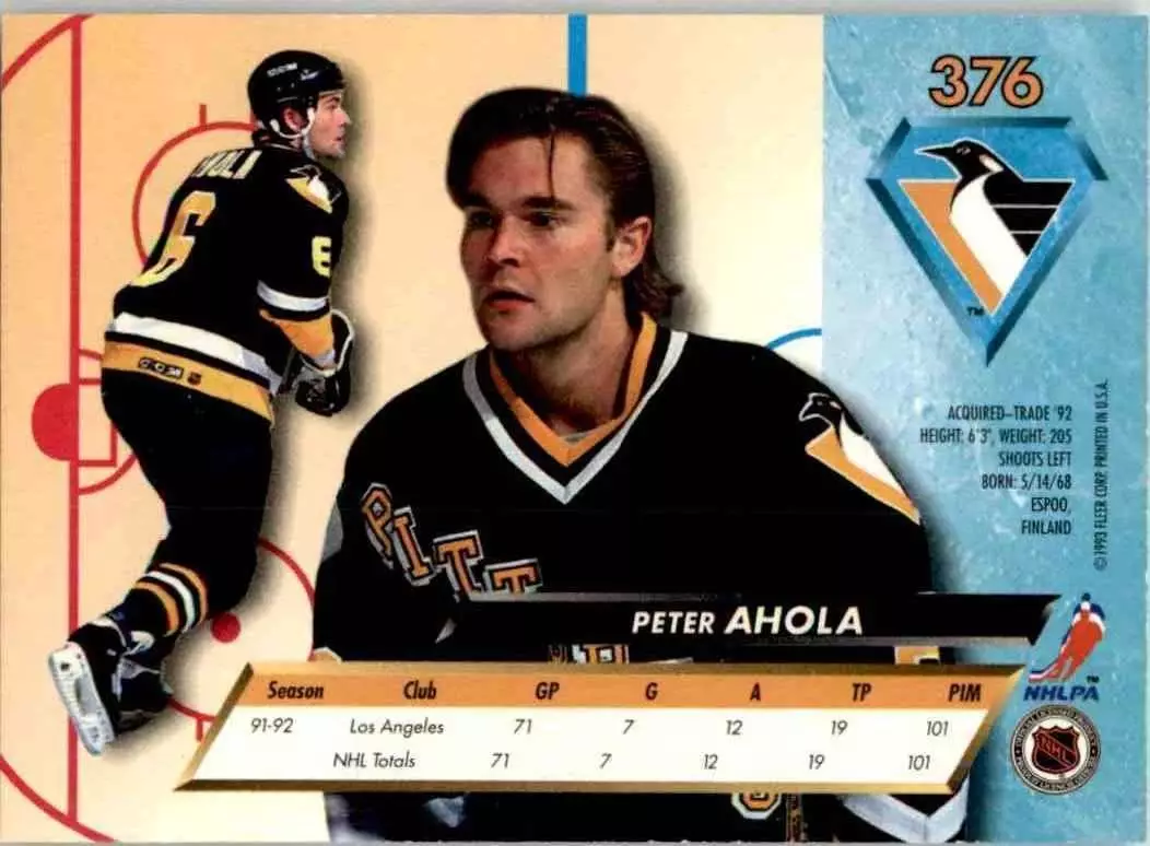 1992-93 Ultra #376 Peter Ahola 1