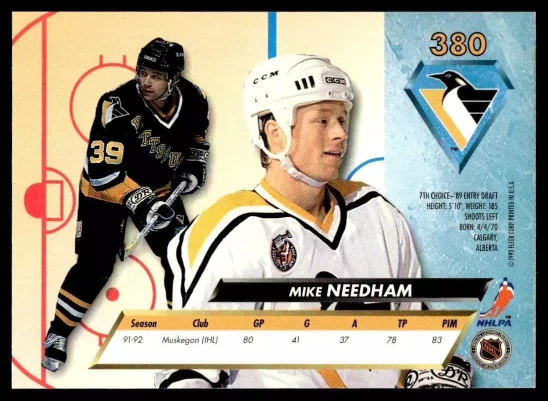 1992-93 Ultra #380 Mike Needham RC 1