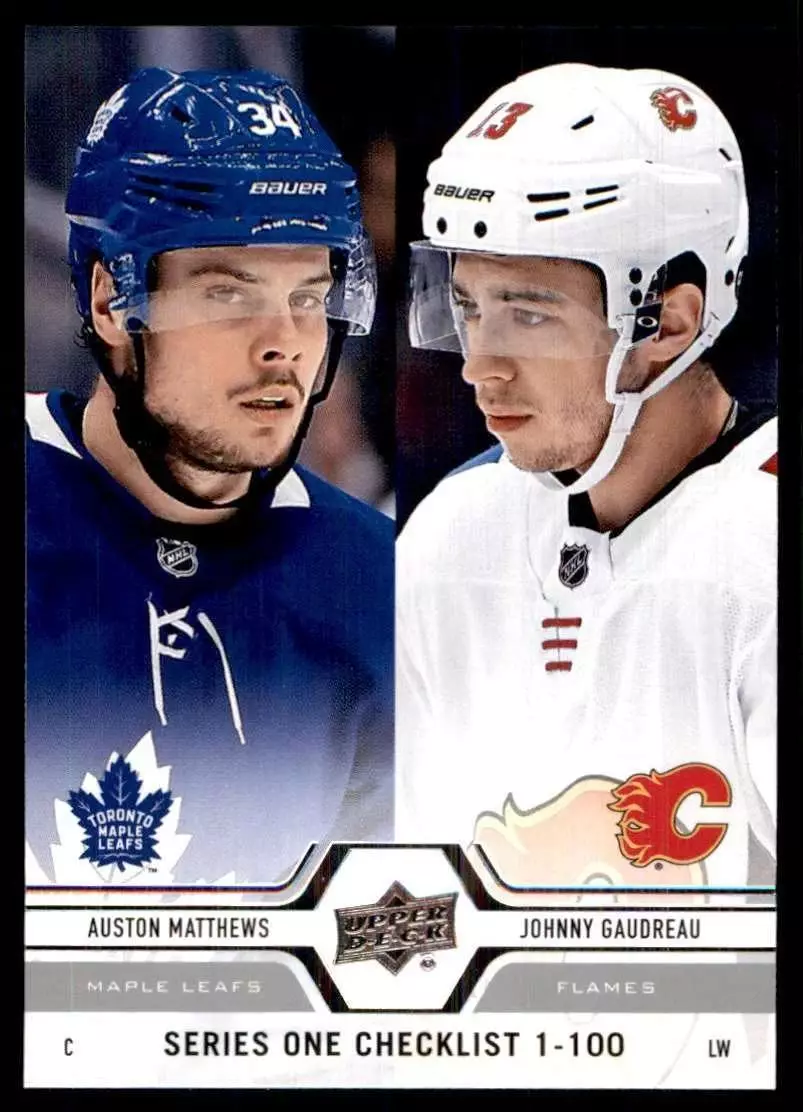 2019-20 Upper Deck #199 Auston Matthews/Johnny Gaudreau CL