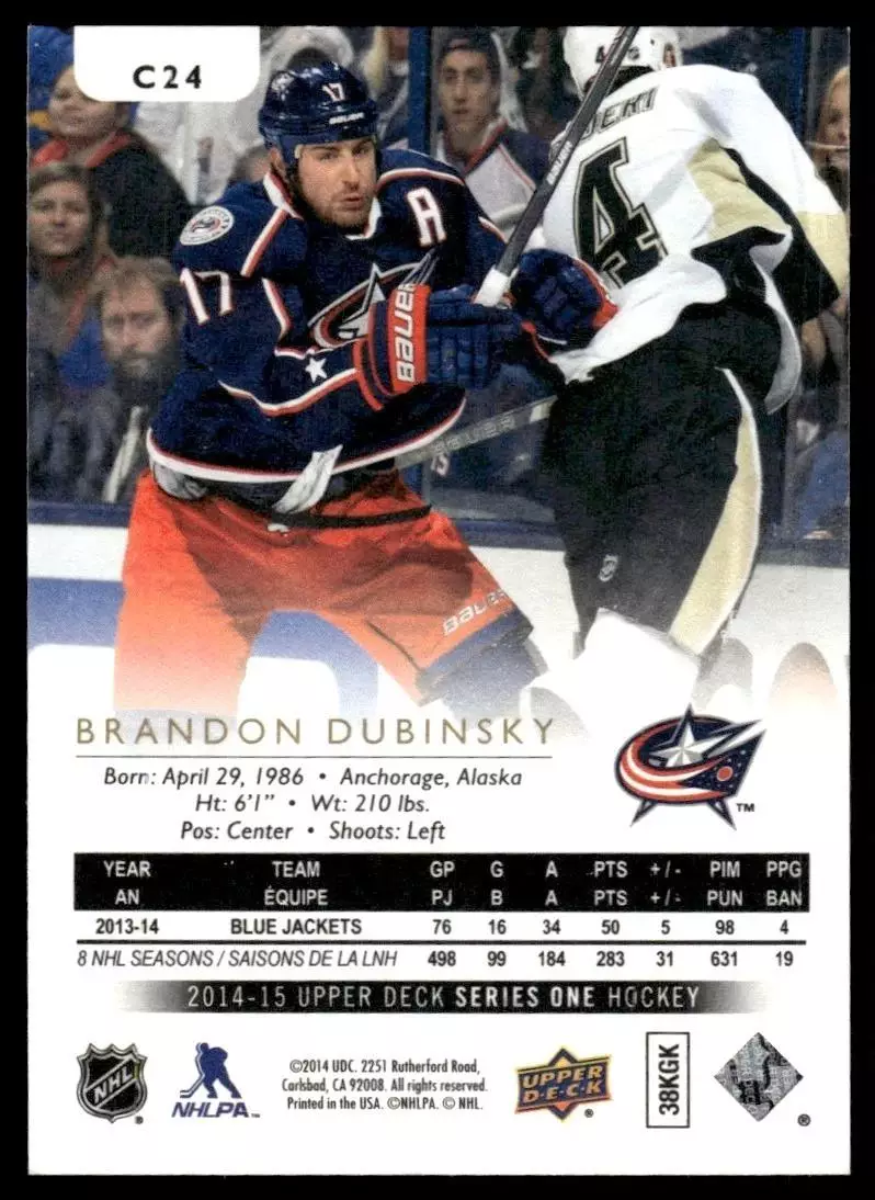 2014-15 Upper Deck Canvas #C24 Brandon Dubinsky 1