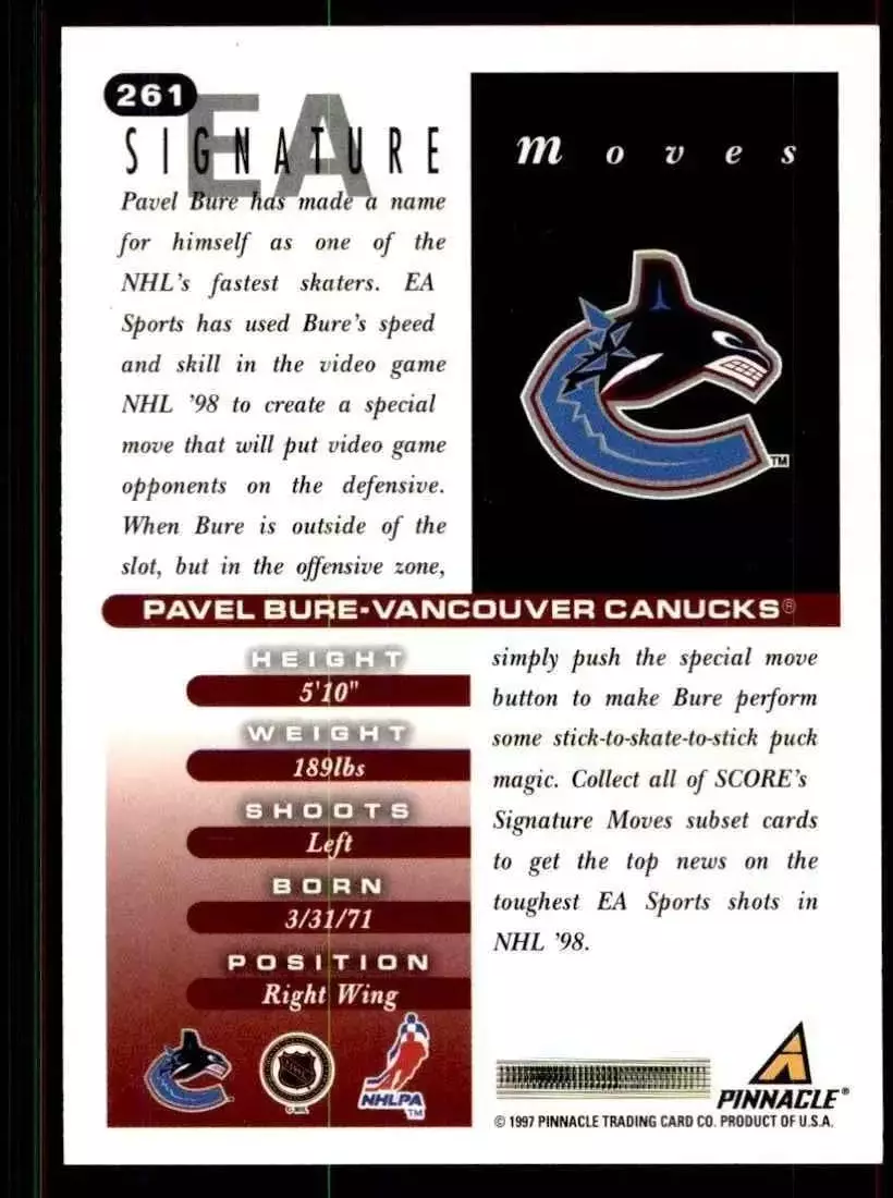 1997-98 Score #261 Pavel Bure SM 1