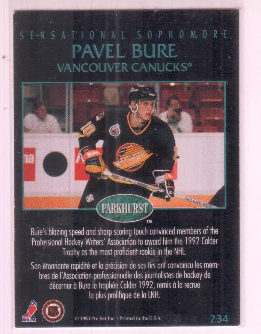 1992-93 Parkhurst #234 Pavel Bure SPH 1