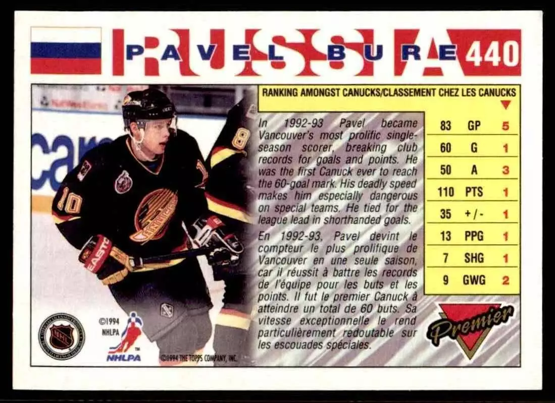 1993-94 OPC Premier #440 Pavel Bure RUS 1