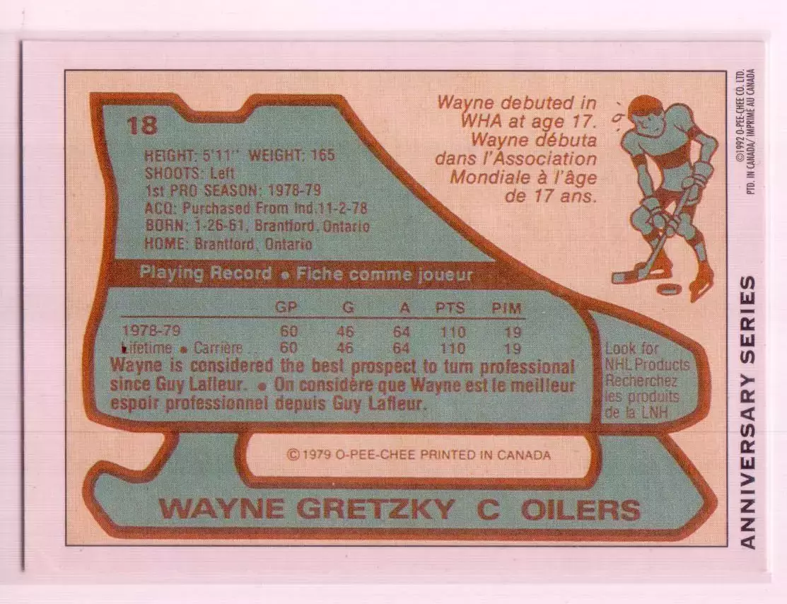 1992-93 O-Pee-Chee 25th Anniversary #12 Wayne Gretzky 1