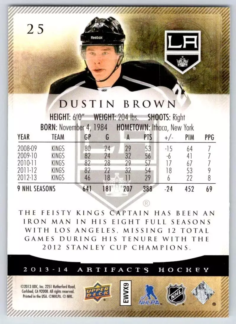 2013-14 Artifacts #25 Dustin Brown 1