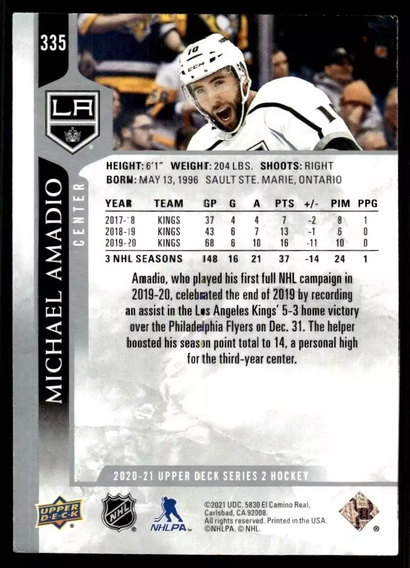 2020-21 Upper Deck #335 Michael Amadio 1