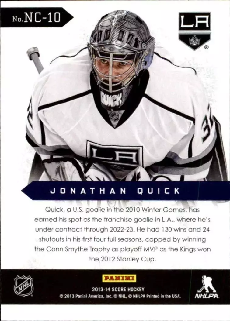2013-14 Score Net Cams #10 Jonathan Quick 1