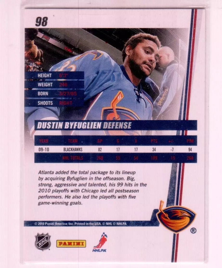 2010-11 Donruss #98 Dustin Byfuglien 1