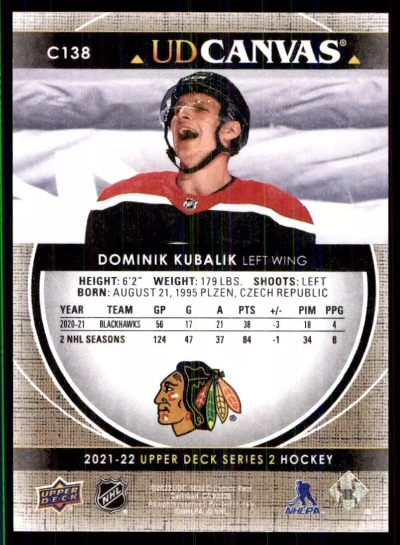 2021-22 Upper Deck Canvas #C138 Dominik Kubalik 1