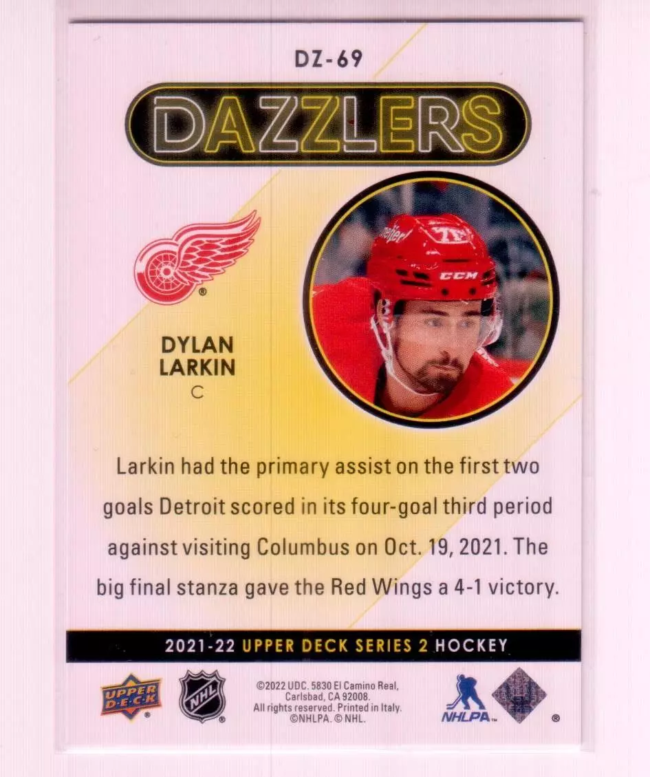 2021-22 Upper Deck Dazzlers Purple #DZ69 Dylan Larkin 1