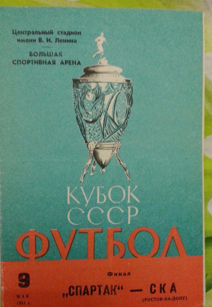 Спартак Москва - СКА Ростов-На-Дону. Финал Кубок СССР 1981