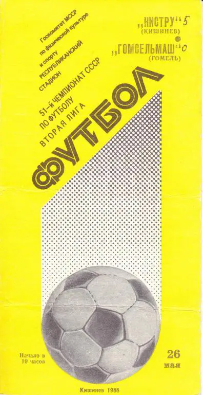 Нистру Кишинев - Гомсельмаш Гомель 1988