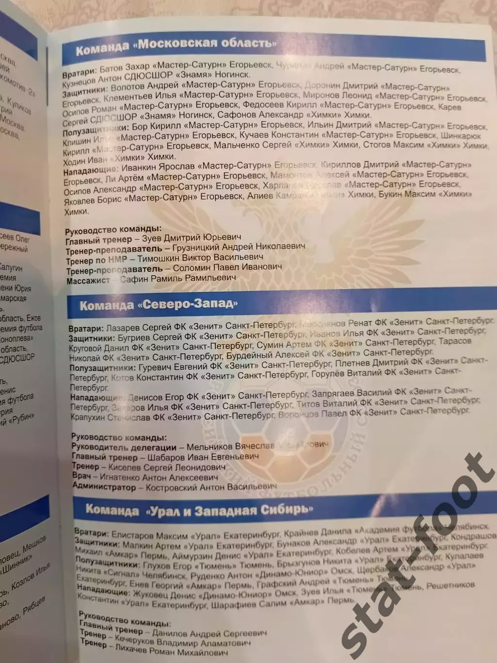 2012 Финальный турнир среди сборных юношеских команд МРО все регионы 2