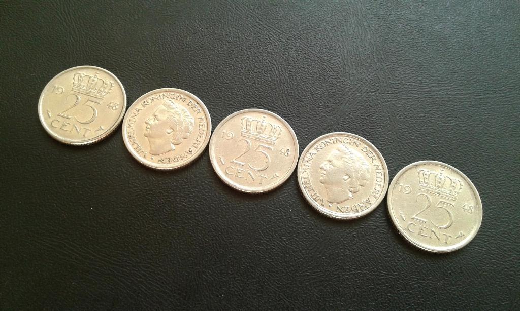 Нидерланды. 25 центов. 1948 г.
