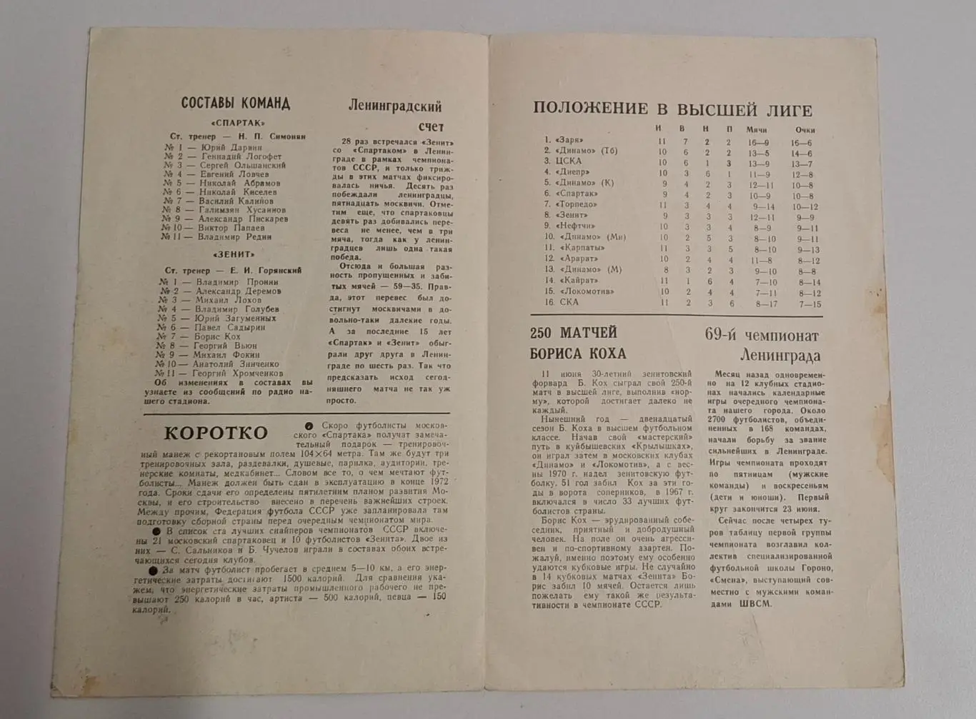 Зенит Ленинград - Спартак Москва 17.06.1972 1